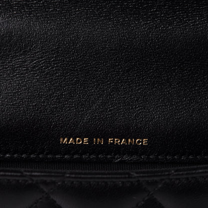 Chanel Lambskin Quilted Top Handle Flap Coin Purse With Chain Black 7 of 12