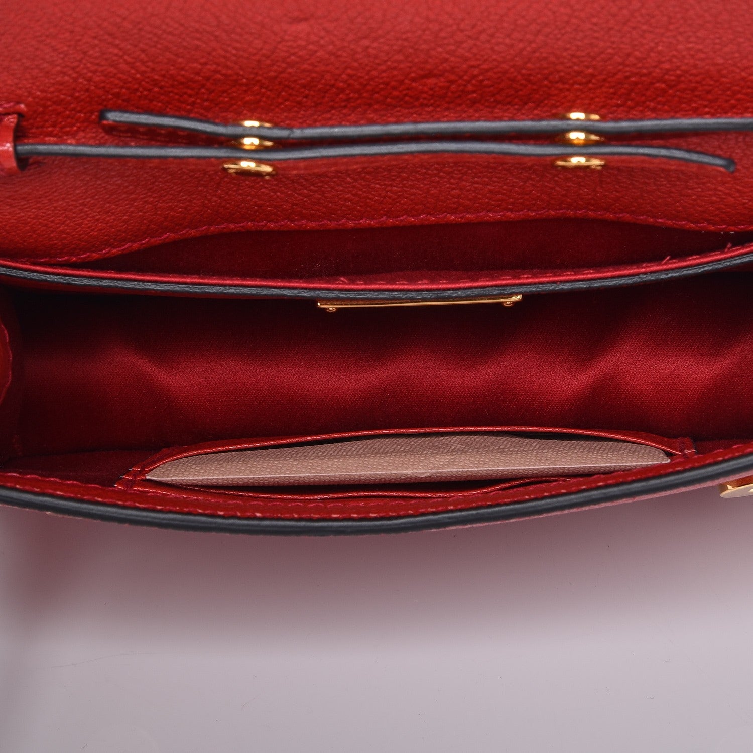 Miu Miu Goatskin Madras Soft Calf Crystal Pearl Embellished Shoulder Bag Fuoco 5 of 8