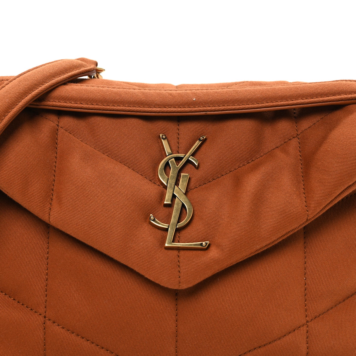 Canvas Quilted Small Loulou Puffer Monogram Chain Satchel Hot Rust