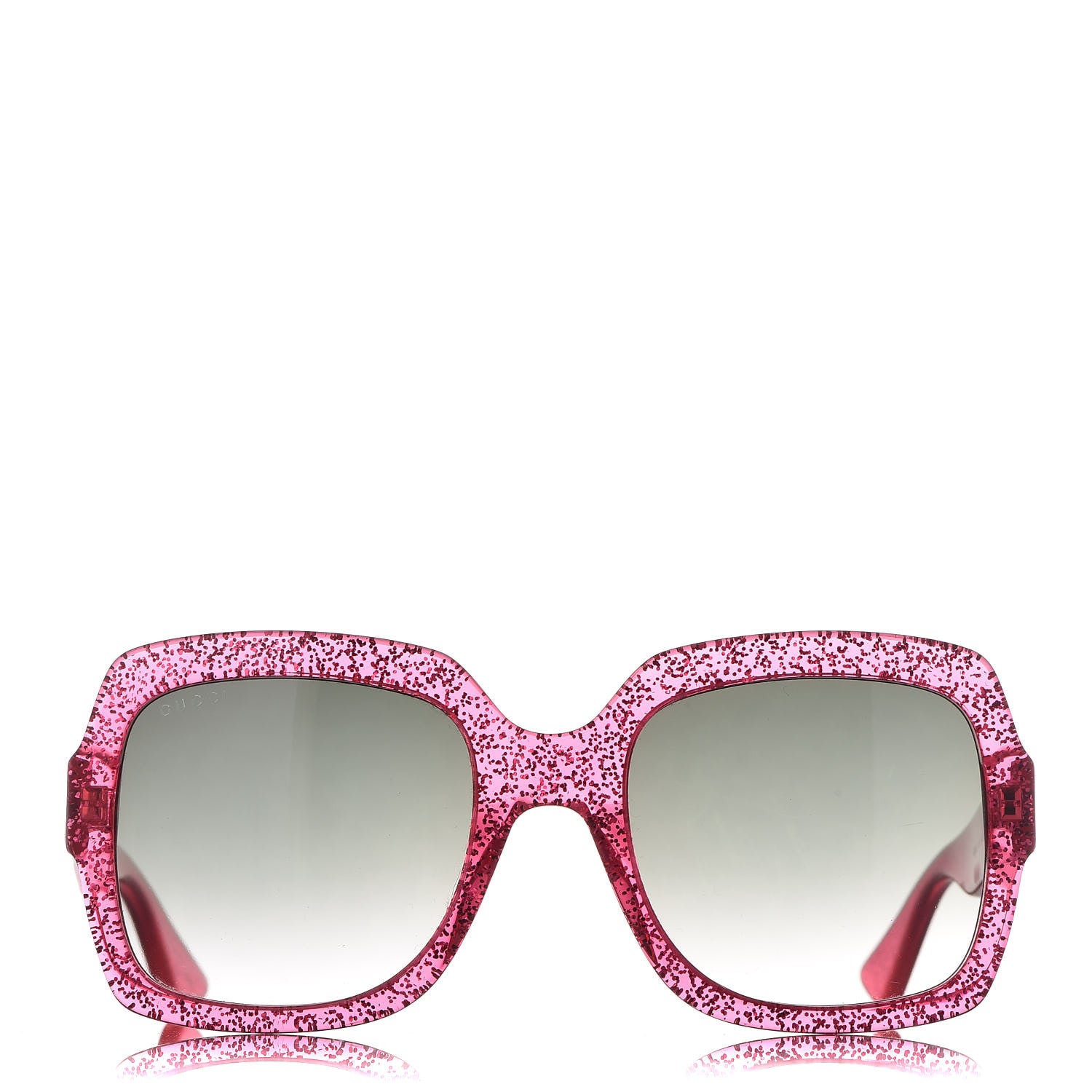 Gucci Square Frame GG 0036S Sunglasses Glitter Pink 2 of 7