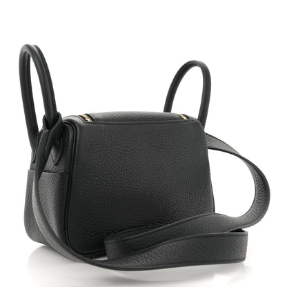 Hermes Taurillon Clemence Mini Lindy 20 Black 3 of 11