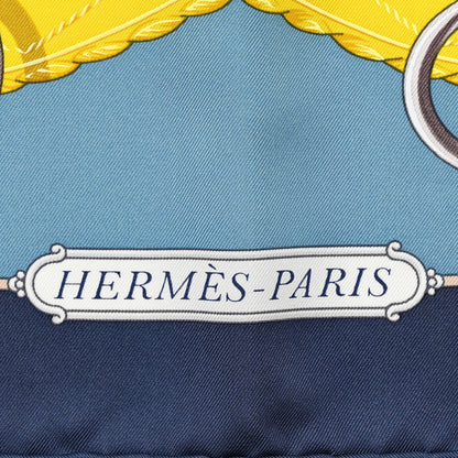 Hermes Silk Lift Profile Scarf 90 Marine Bleu Glacier 2 of 6