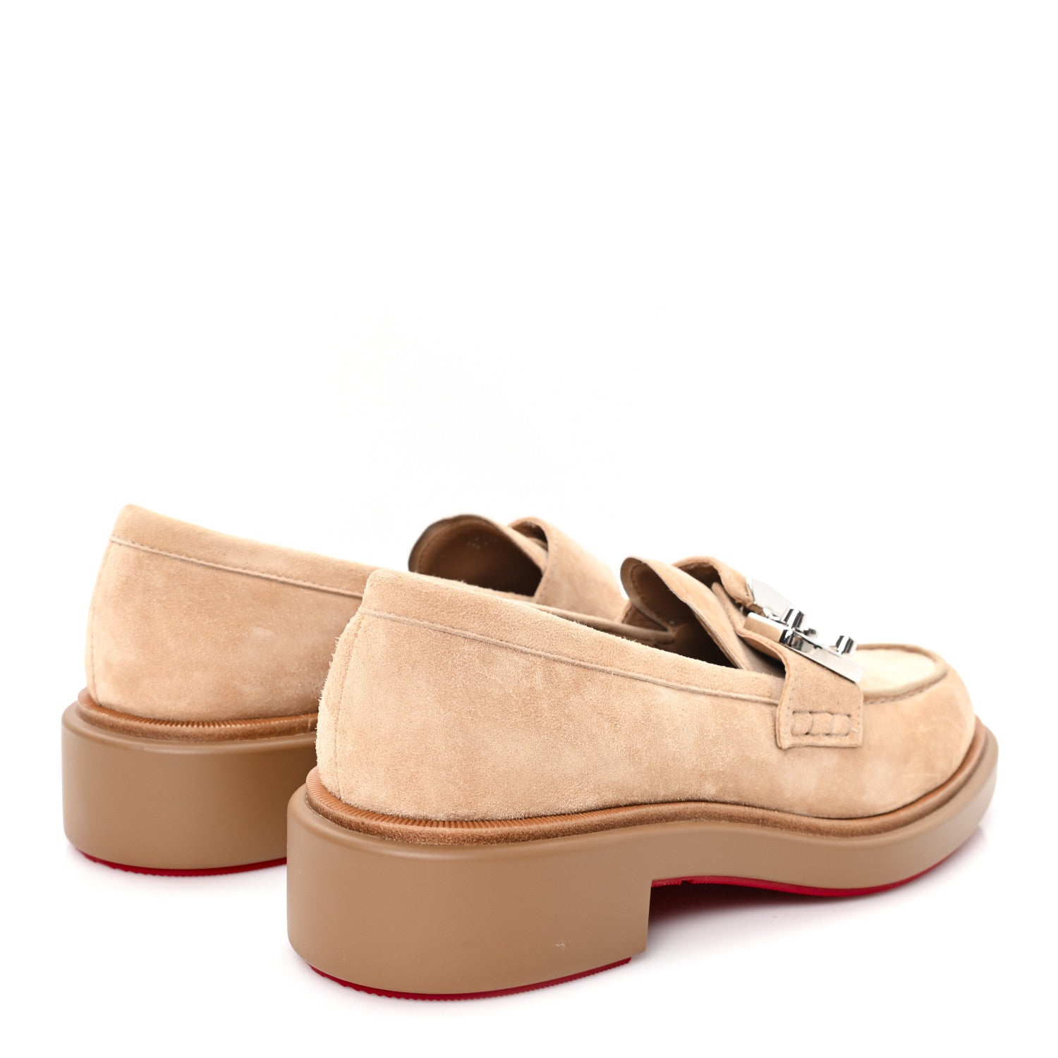 Christian Louboutin Suede Mens Urban Moc Lock Loafers 38 Beige 5 of 9