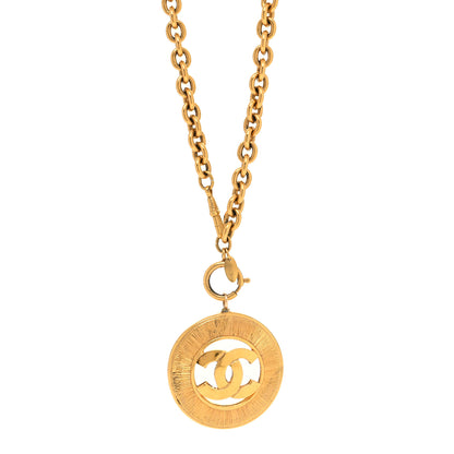 Chanel CC Medallion Long Chain Necklace Gold 1 of 5