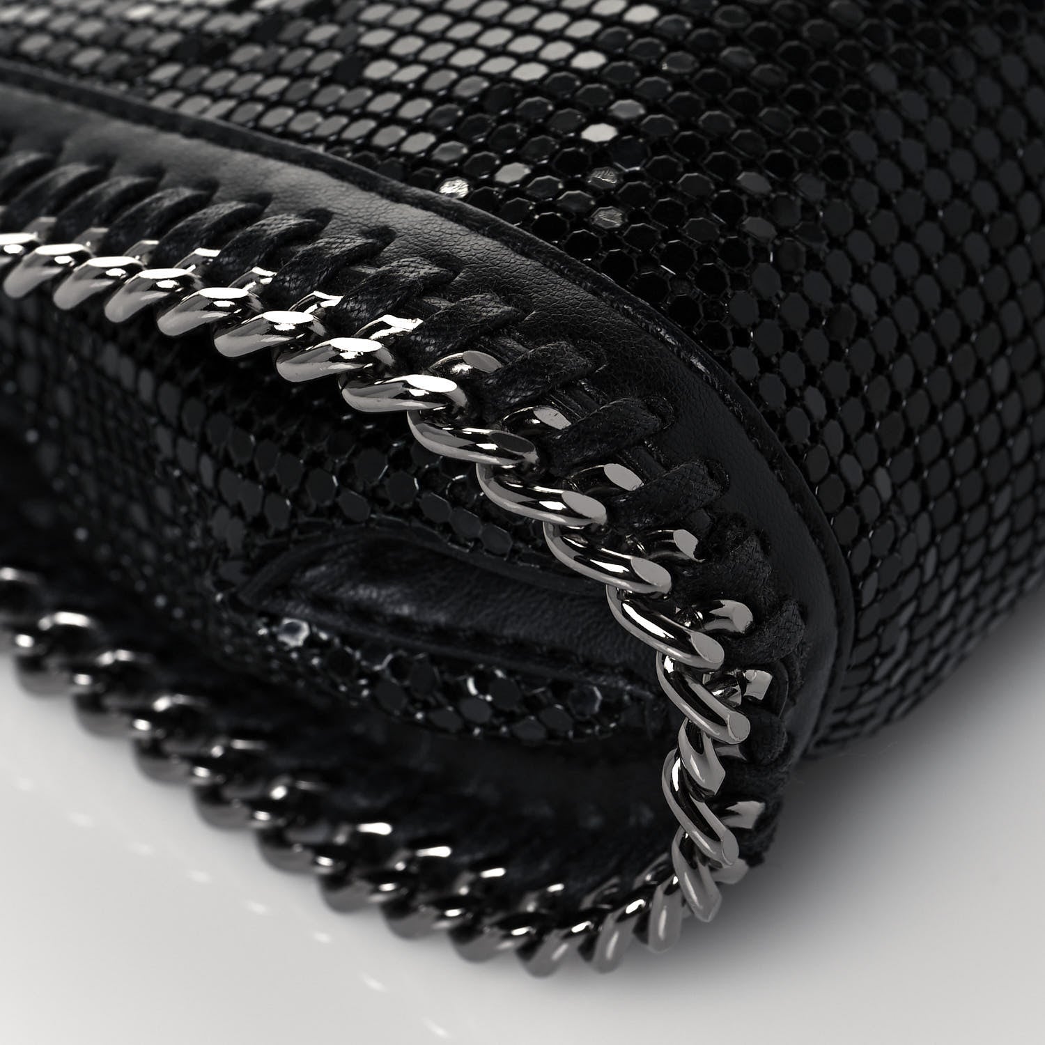 Stella McCartney Crystal Stones Tiny Fold Over Falabella Black 10 of 11