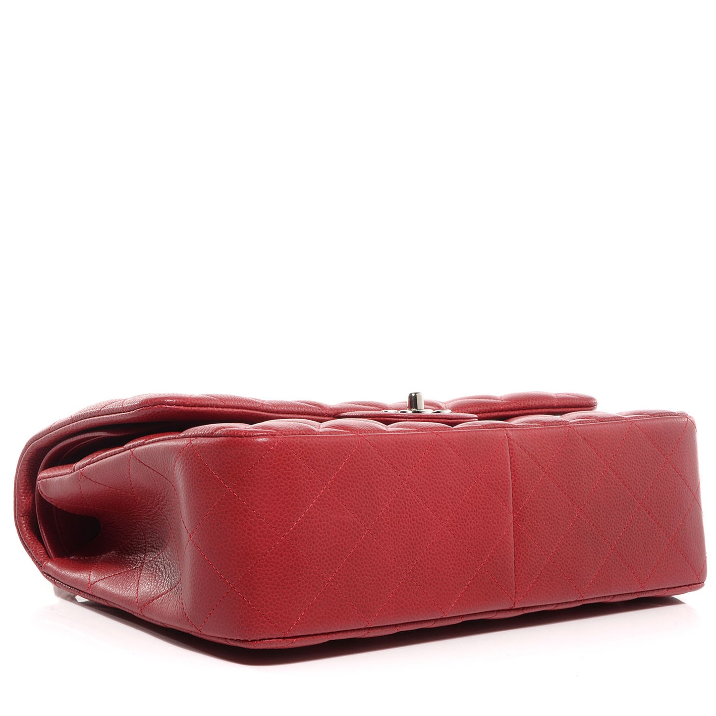 Caviar Jumbo Double Flap Dark Red