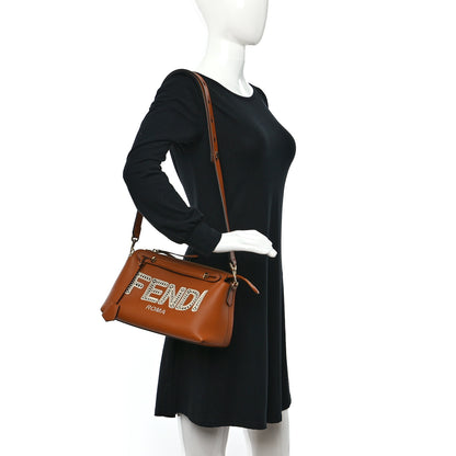 Fendi Vitello Dolce Logo Ajour Embroidered Medium By The Way Boston Bag Brandy Garza 2 of 10