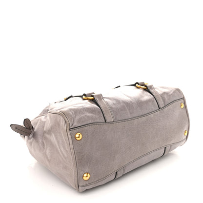 Miu Miu Vitello Shine Double Zip Tote Fumo 4 of 12