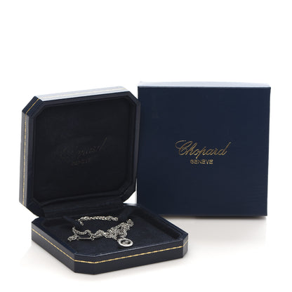 Chopard 18K White Gold Diamond Happy Diamonds Icons Oval Pendant Necklace 8 of 8
