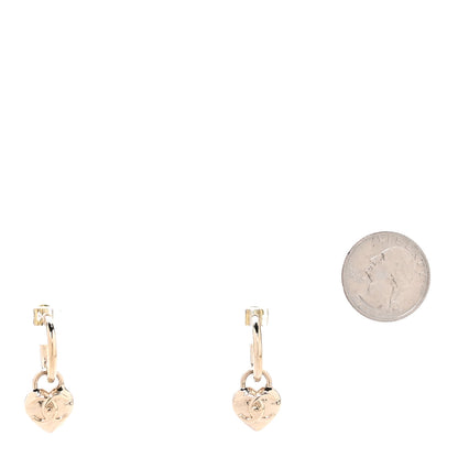 Chanel Metal CC Heart Turnlock Drop Earrings Gold 2 of 4