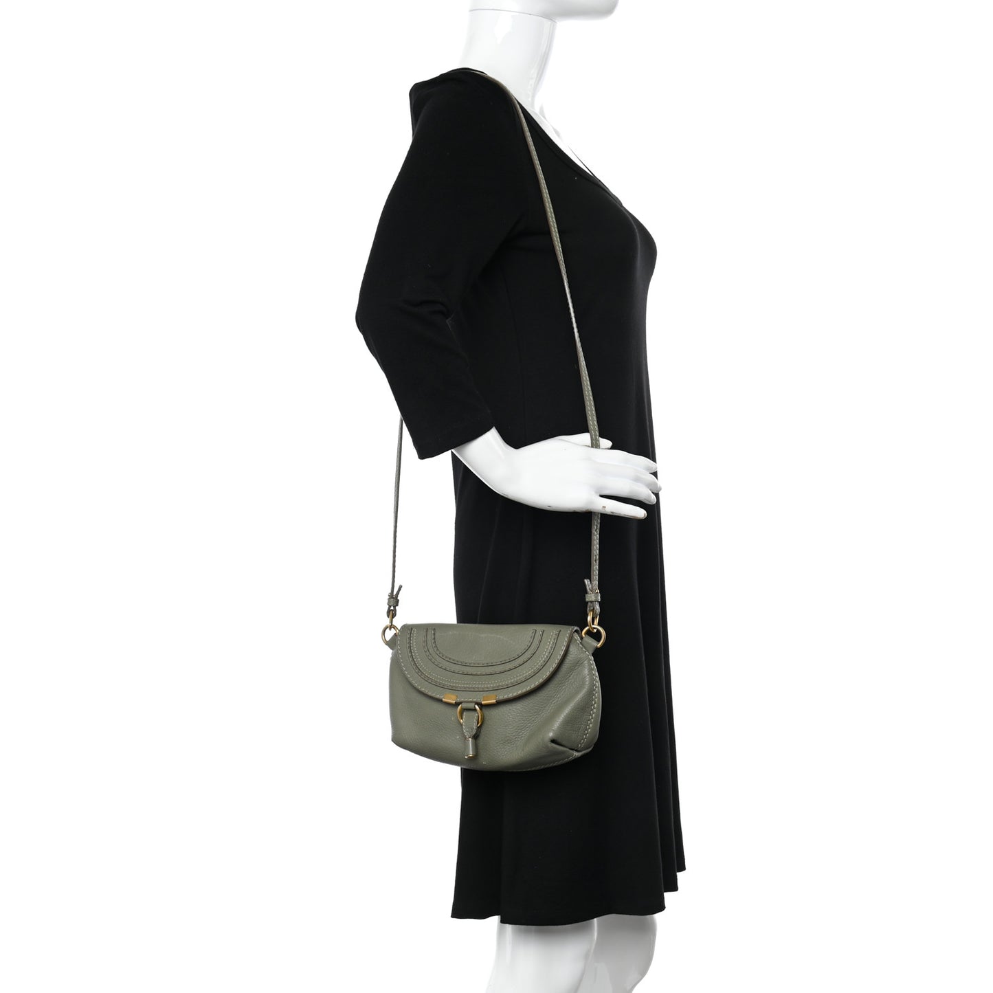 Calfskin Marcie Pochette Crossbody Bag Baobab Green