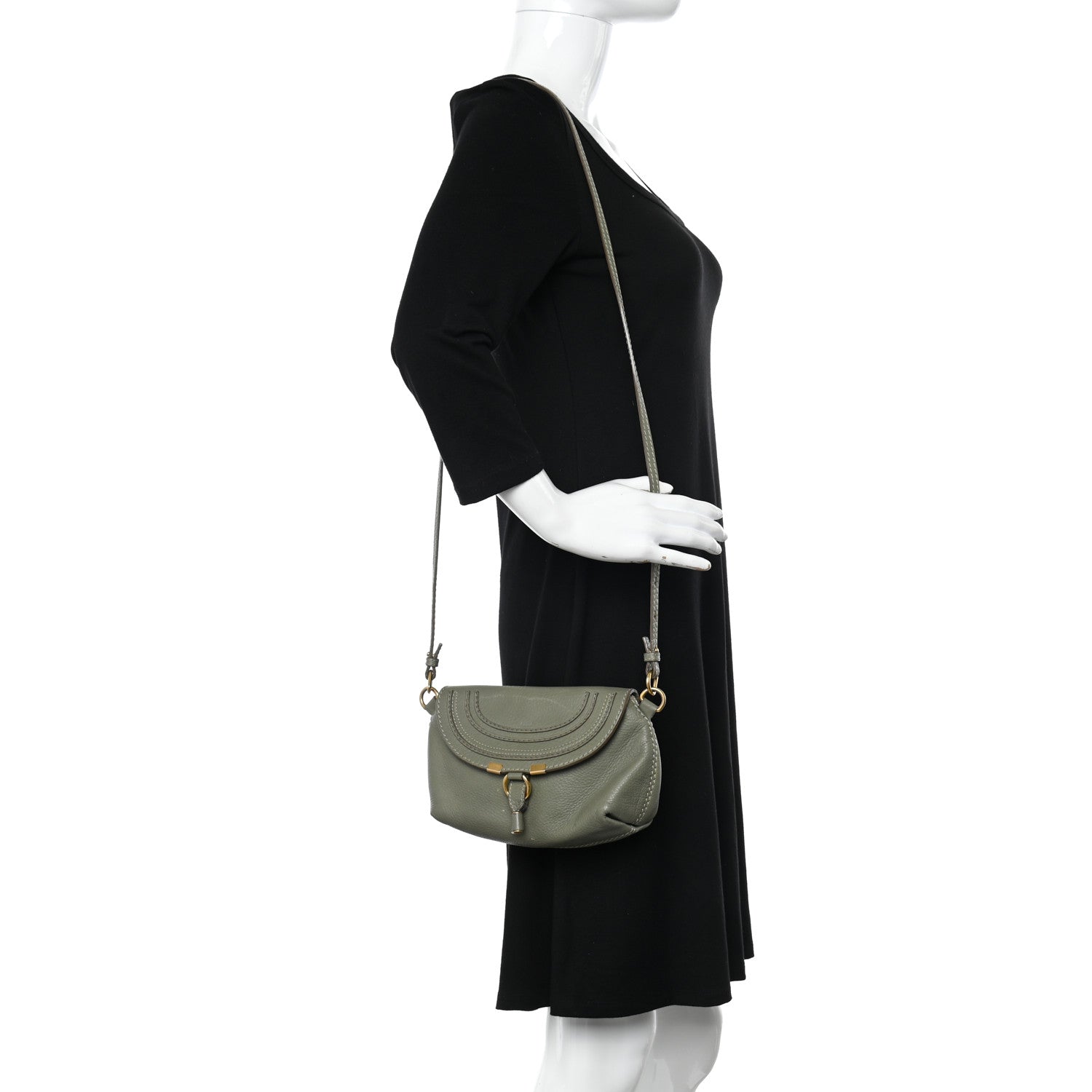 Chloe Calfskin Marcie Pochette Crossbody Bag Baobab Green 2 of 13