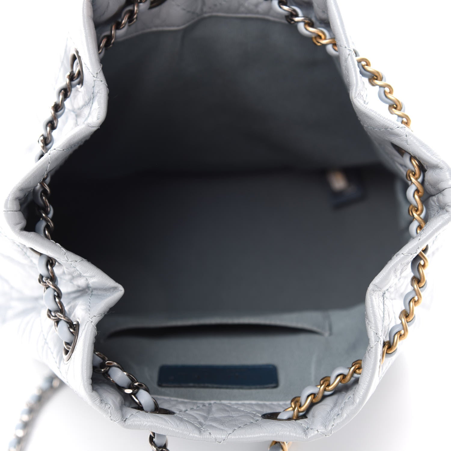 Chanel Aged Calfskin Quilted Small Gabrielle Backpack Light Blue 5 of 11