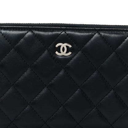 Chanel Lambskin Quilted Large Gusset Zip Around Wallet Black 18 of 18