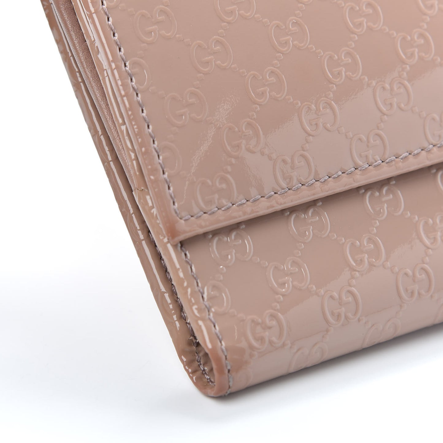 Patent Microguccissima Nice French Flap Wallet Dark Cipria
