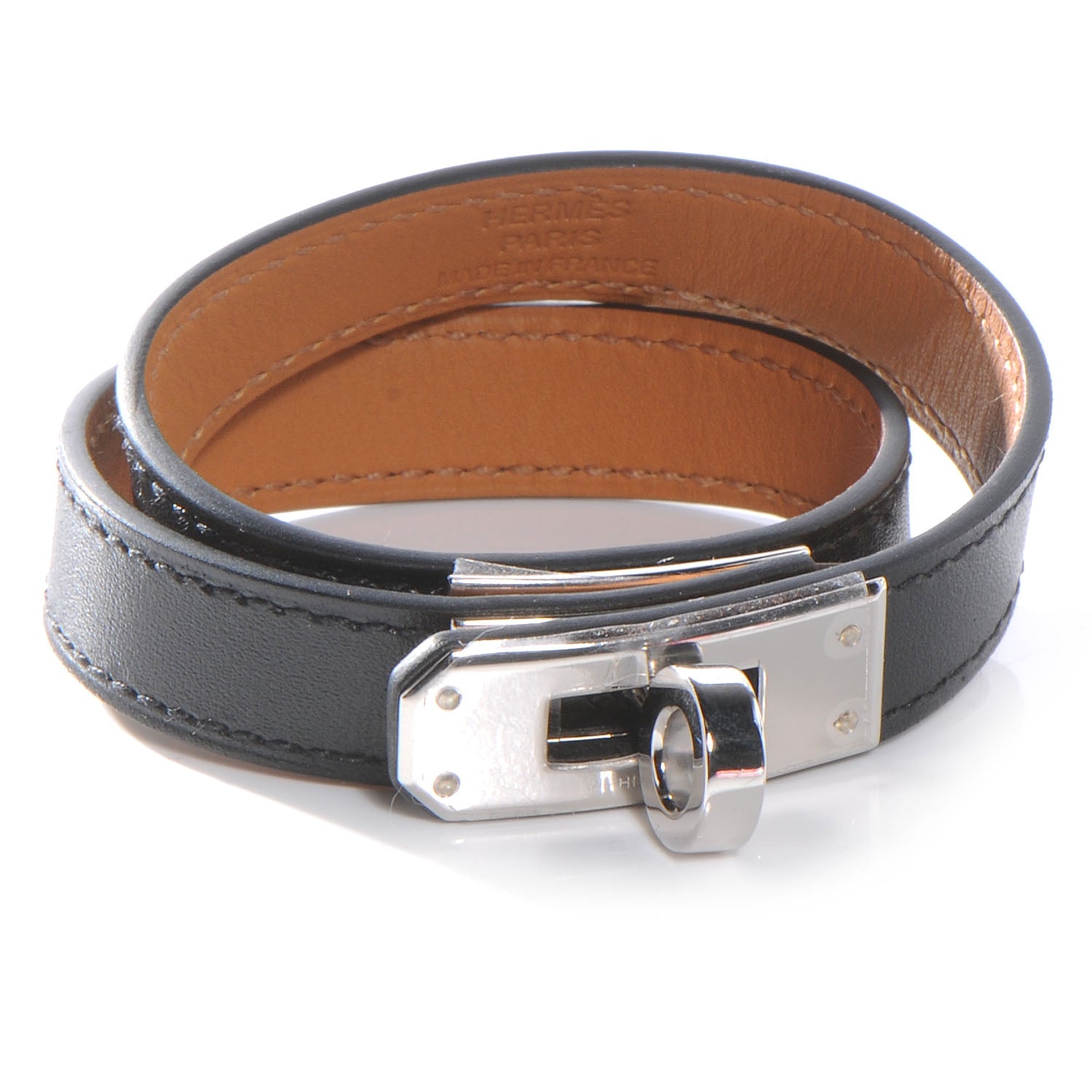 Hermes Chamonix Kelly Double Tour Bracelet S Black 1 of 5