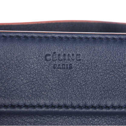 Celine Drummed Leather Medium Phantom Luggage Royal Blue Orange Trim 8 of 8