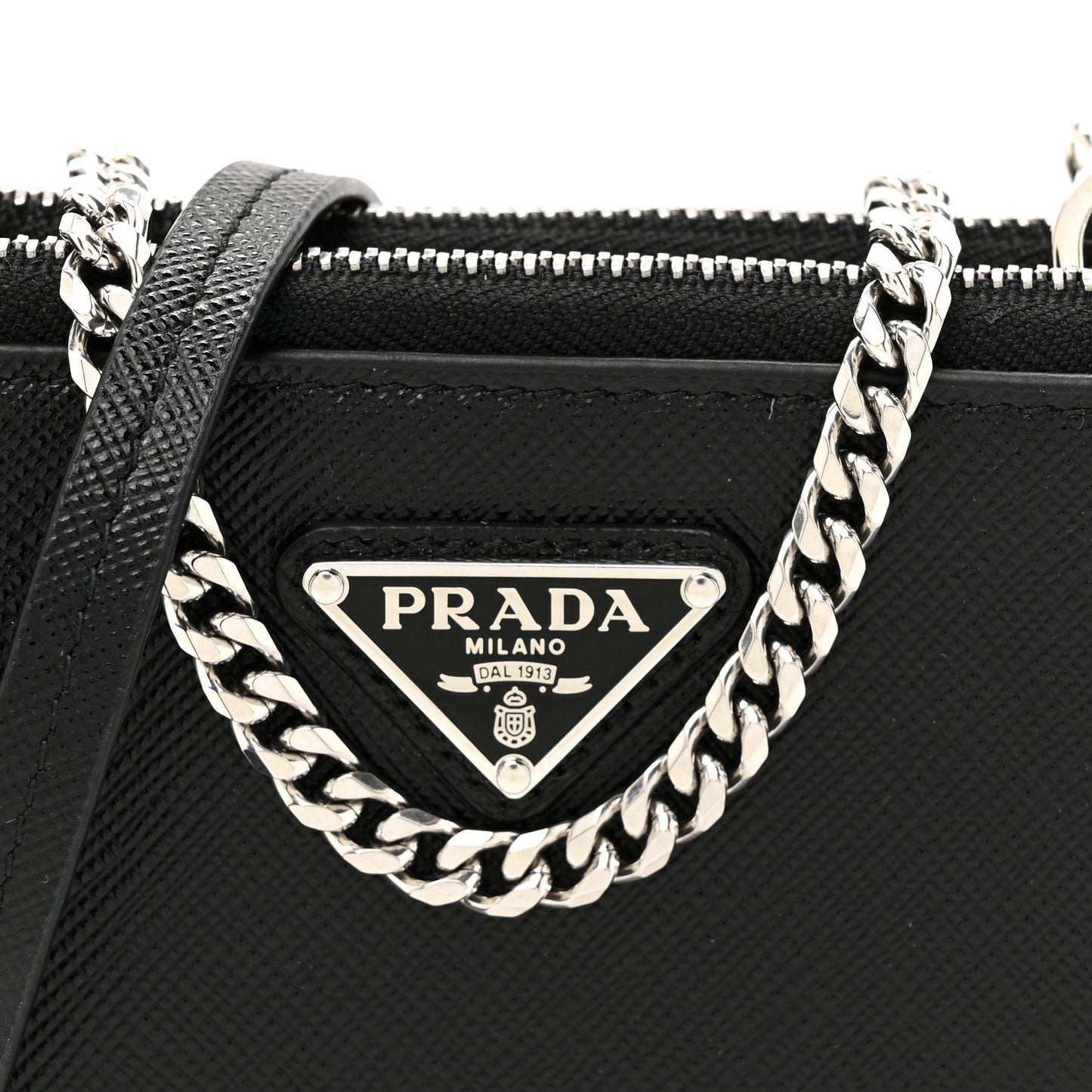 Saffiano Mini Triangle Crossbody Pouch Black