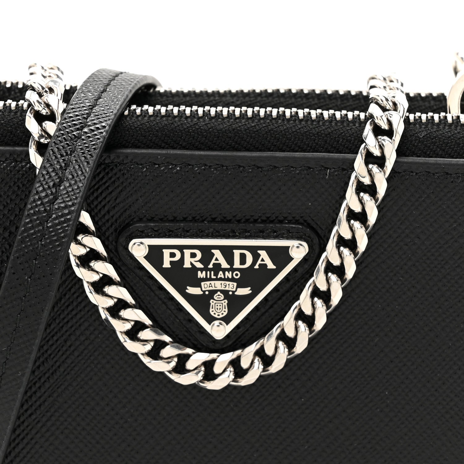 Prada Saffiano Mini Triangle Crossbody Pouch Black 8 of 10