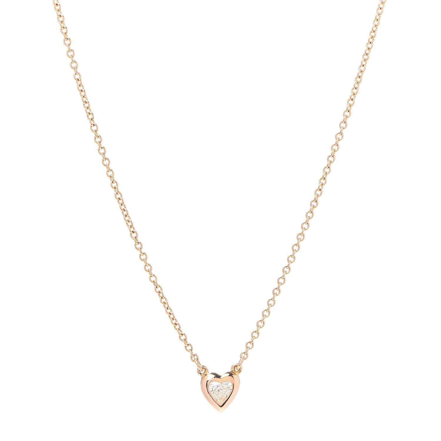 Tiffany 18K Rose Gold Diamond .17ct Elsa Peretti Diamonds by the Yard Heart Pendant Necklace 1 of 5