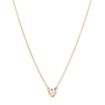 Tiffany 18K Rose Gold Diamond .17ct Elsa Peretti Diamonds by the Yard Heart Pendant Necklace 1 of 5