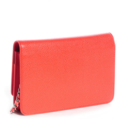 Chanel Caviar Timeless Wallet on Chain WOC Coral 3 of 8