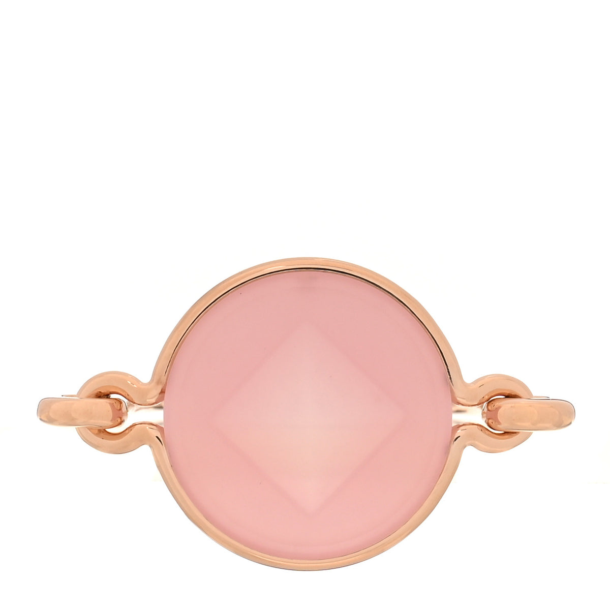 18K Rose Gold Pink Chalcedony Ex-Libris Ring 52 6