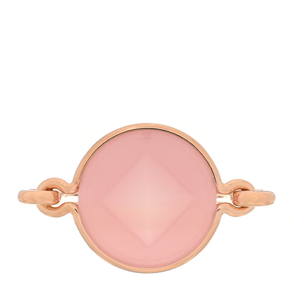 Hermes 18K Rose Gold Pink Chalcedony Ex-Libris Ring 52 6 1 of 6
