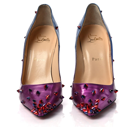Christian Louboutin Patent Scarabe Degraspike 120 Pumps 38 Rose Digitale 2 of 12