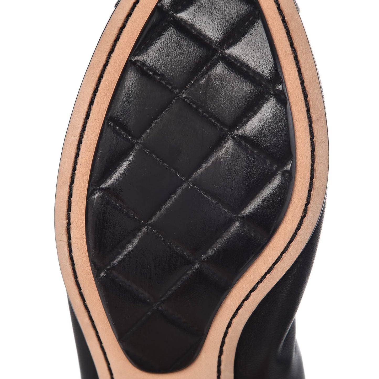 Lambskin Elastic Camellia Ballerina Flats 36.5 Black