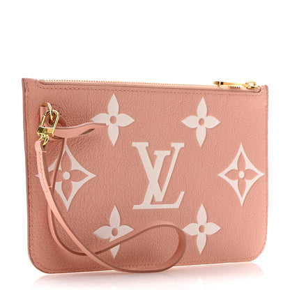 Louis Vuitton Empreinte Monogram Giant Neverfull MM Pochette Trianon Pink Cream 3 of 7