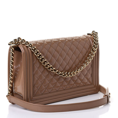 Chanel Glazed Calfskin Quilted New Medium Boy Flap Beige 2 of 5