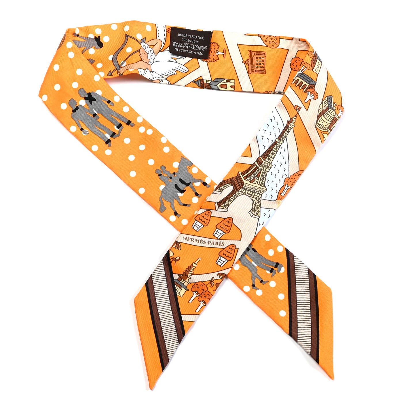 Silk Les Nouveaux Amoureux de Paris Twilly Orange Ciel Beige