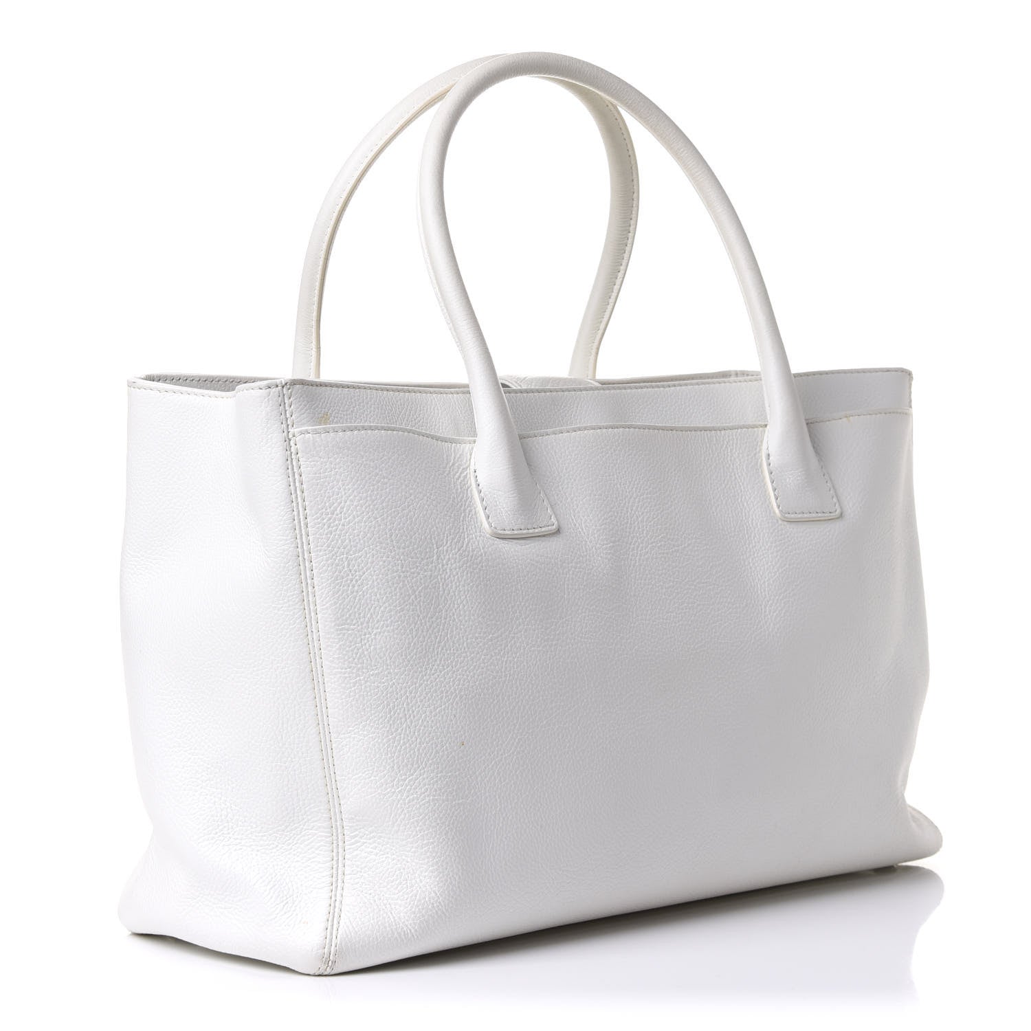 Chanel Calfskin Cerf Executive Shopper Tote White 4 of 15