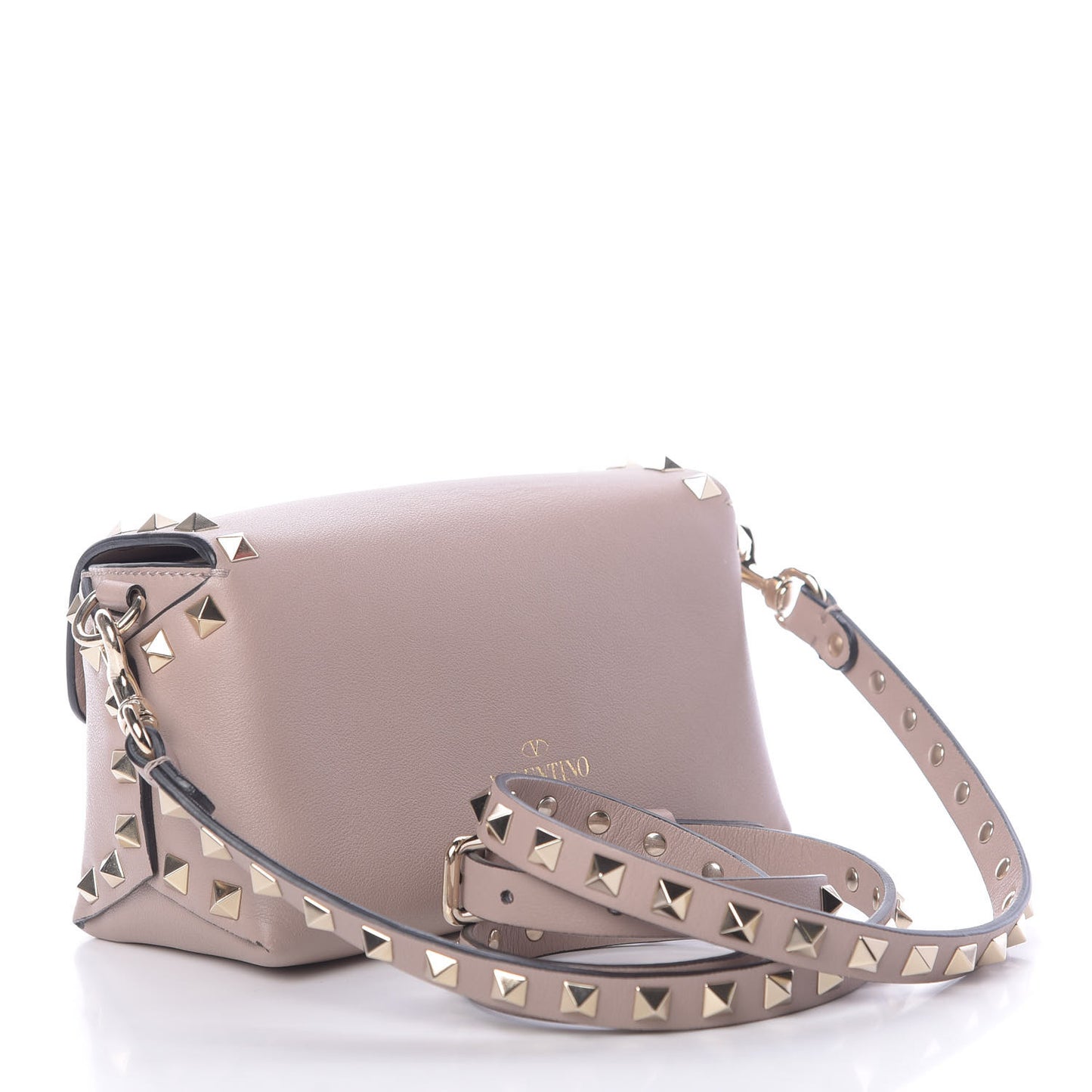Vitello Mini Rockstud Crossbody Bag Poudre