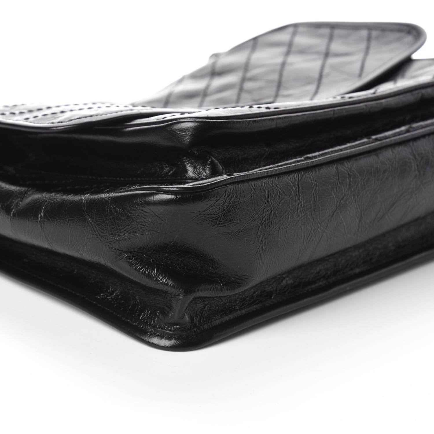 Saint Laurent Crinkled Calfskin Matelasse Monogram Large Niki Chain Satchel Black 8 of 9