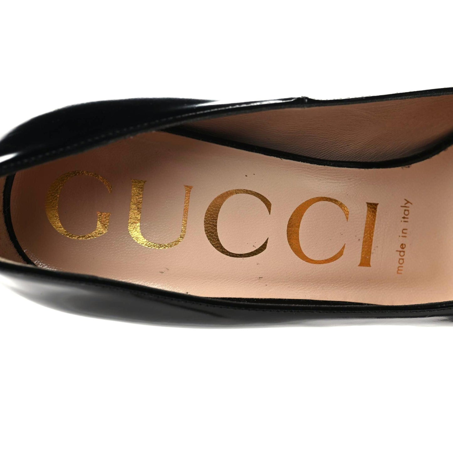 Polished Calfskin Removable Bee Elaisa Platform High Heel Pumps 37 Black