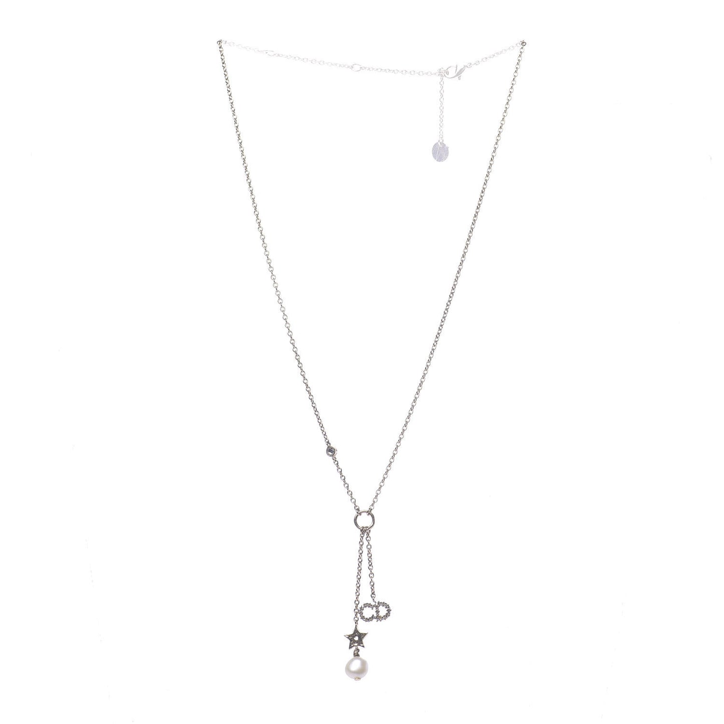 Crystal Pearl Shiny-D Tribal Long Necklace Gold