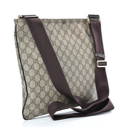 Gucci GG Supreme Monogram Medium Flat Messenger Bag Dark Brown 2 of 12