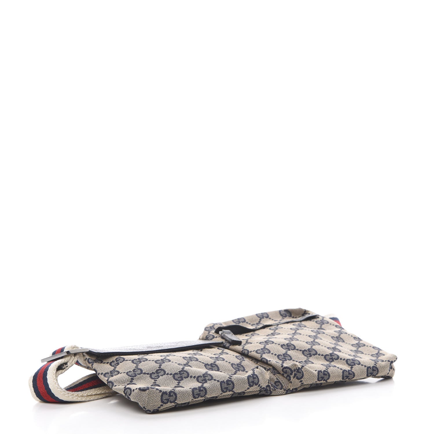 Gucci GG Monogram Web Double Pocket Belt Bag Navy 4 of 12