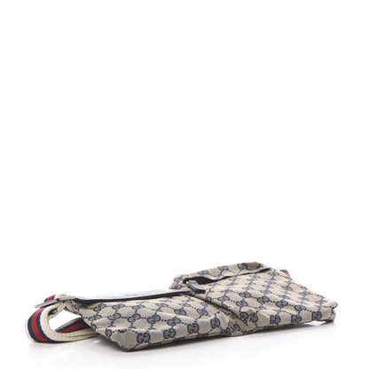 Gucci GG Monogram Web Double Pocket Belt Bag Navy 4 of 12