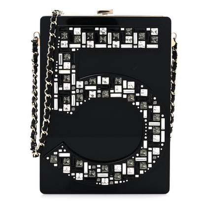 Chanel Plexiglass Strass Mosaic No 5 Minaudière Clutch Black 1 of 13