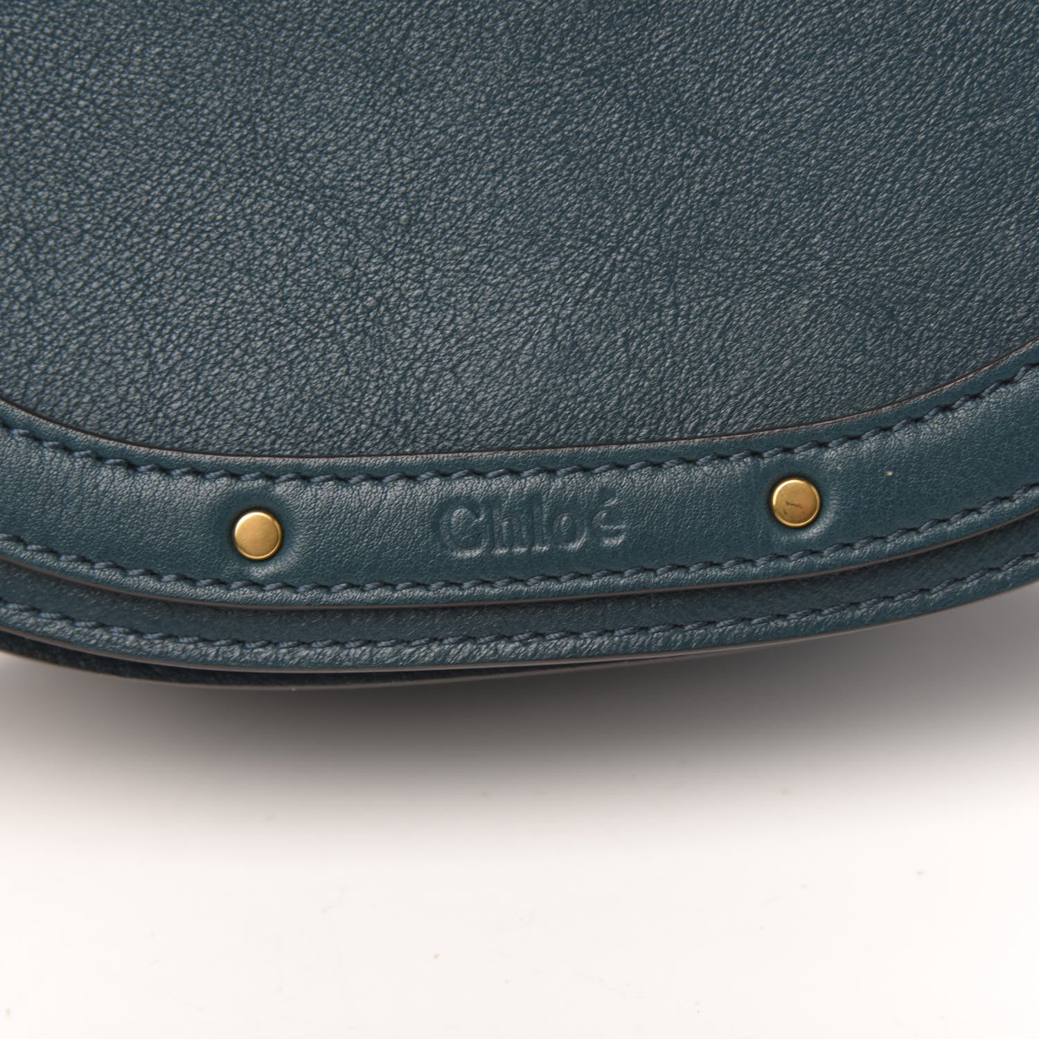 Chloe Calfskin Suede Small Nile Bracelet Bag Teal 7 of 10