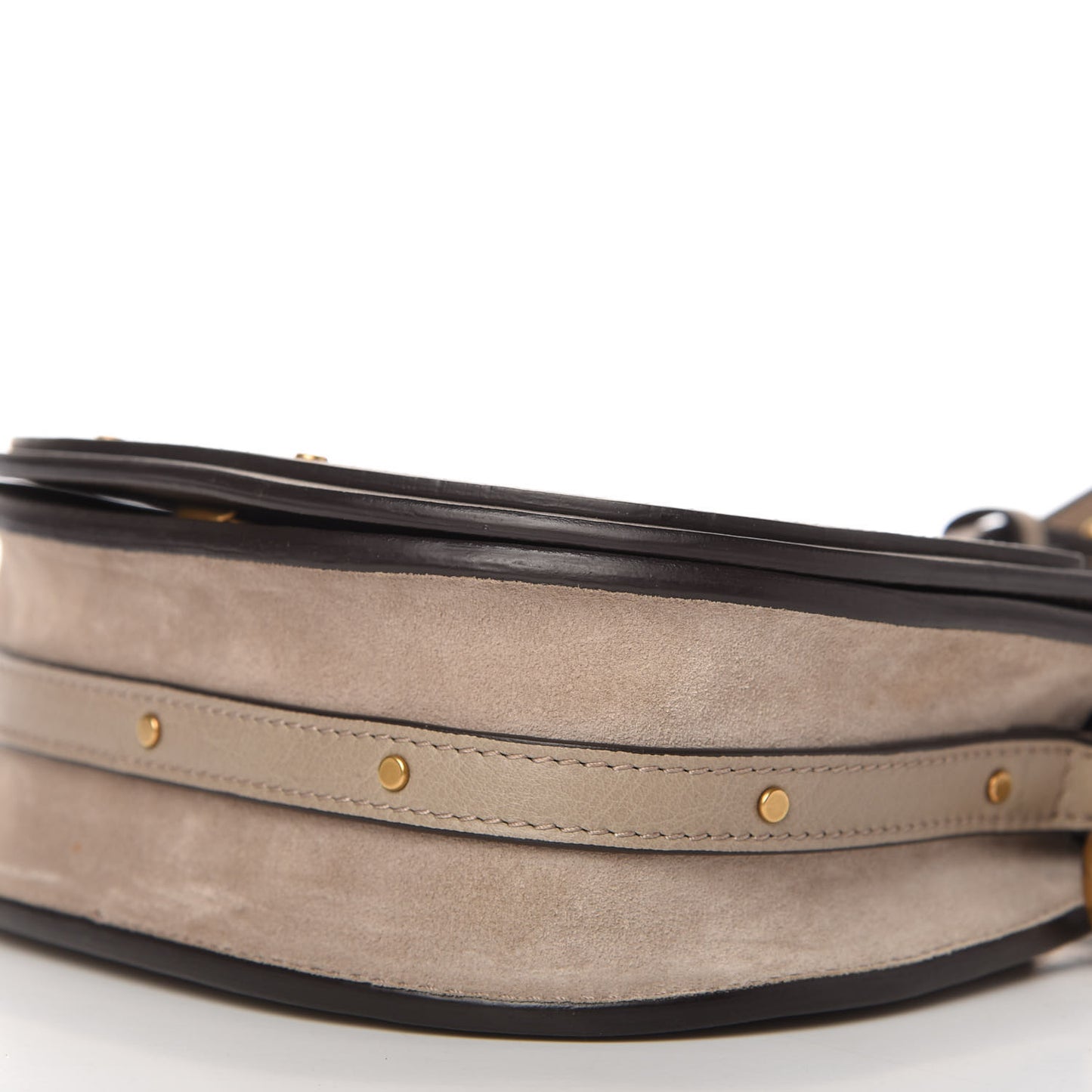 Calfskin Suede Small Nile Bracelet Bag Motty Grey