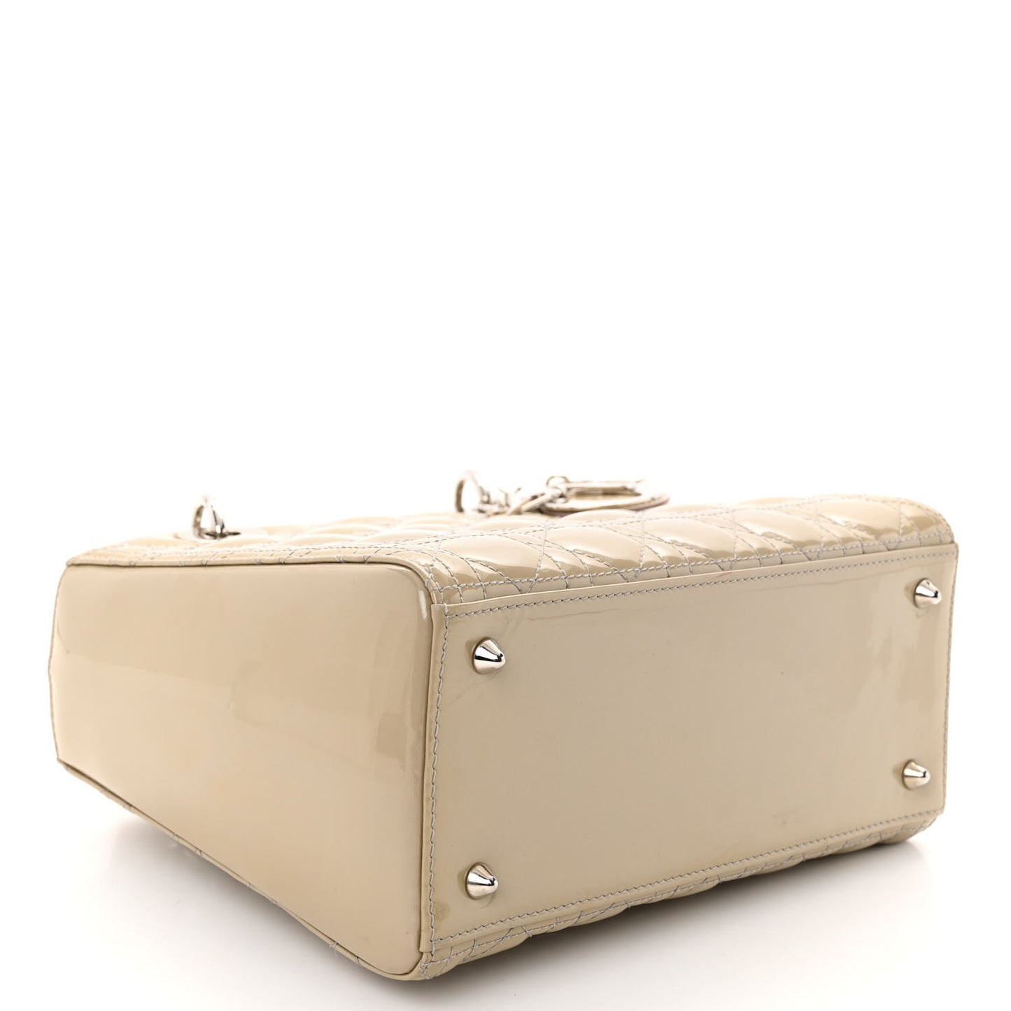 Patent Cannage Medium Lady Dior Grey