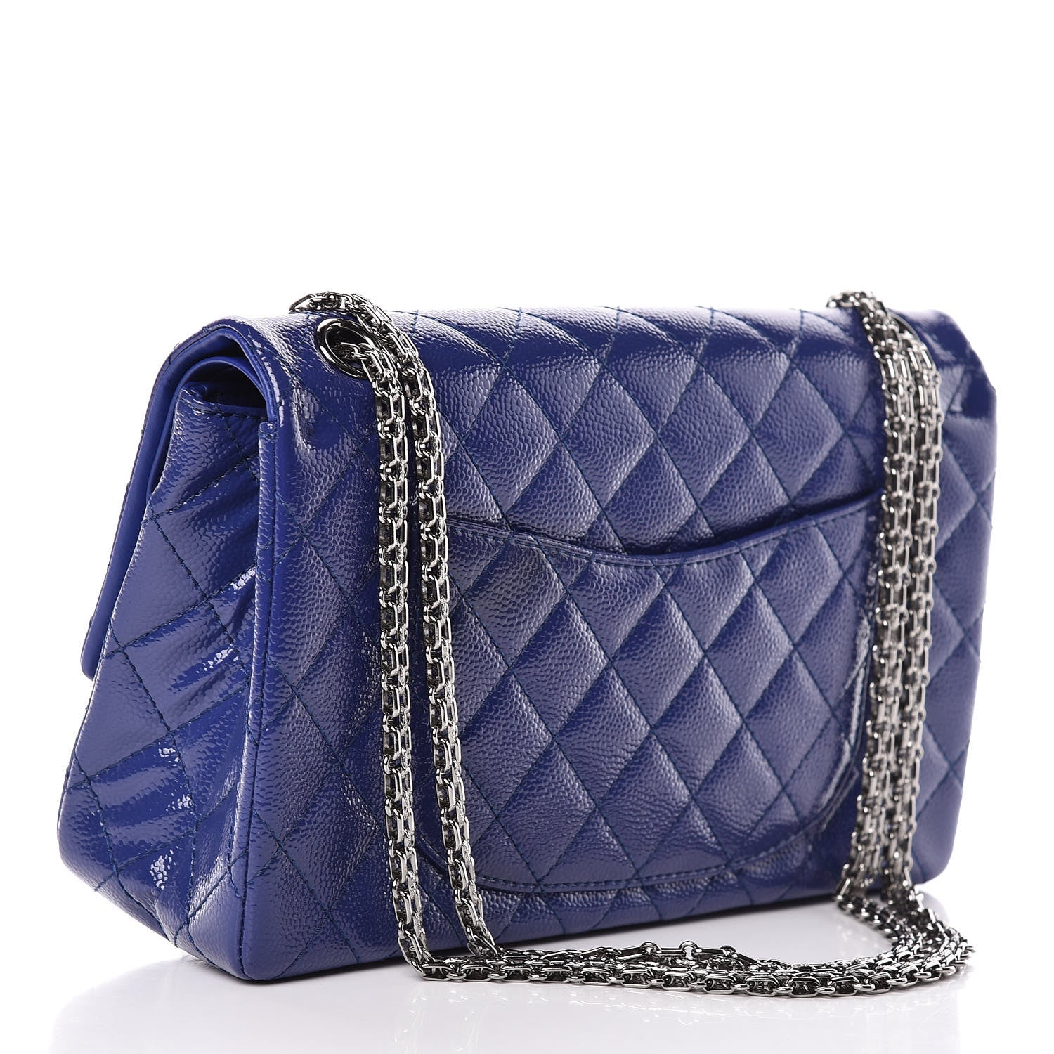 Chanel Patent Caviar Quilted 2.55 Reissue 226 Flap Blue 3 of 10