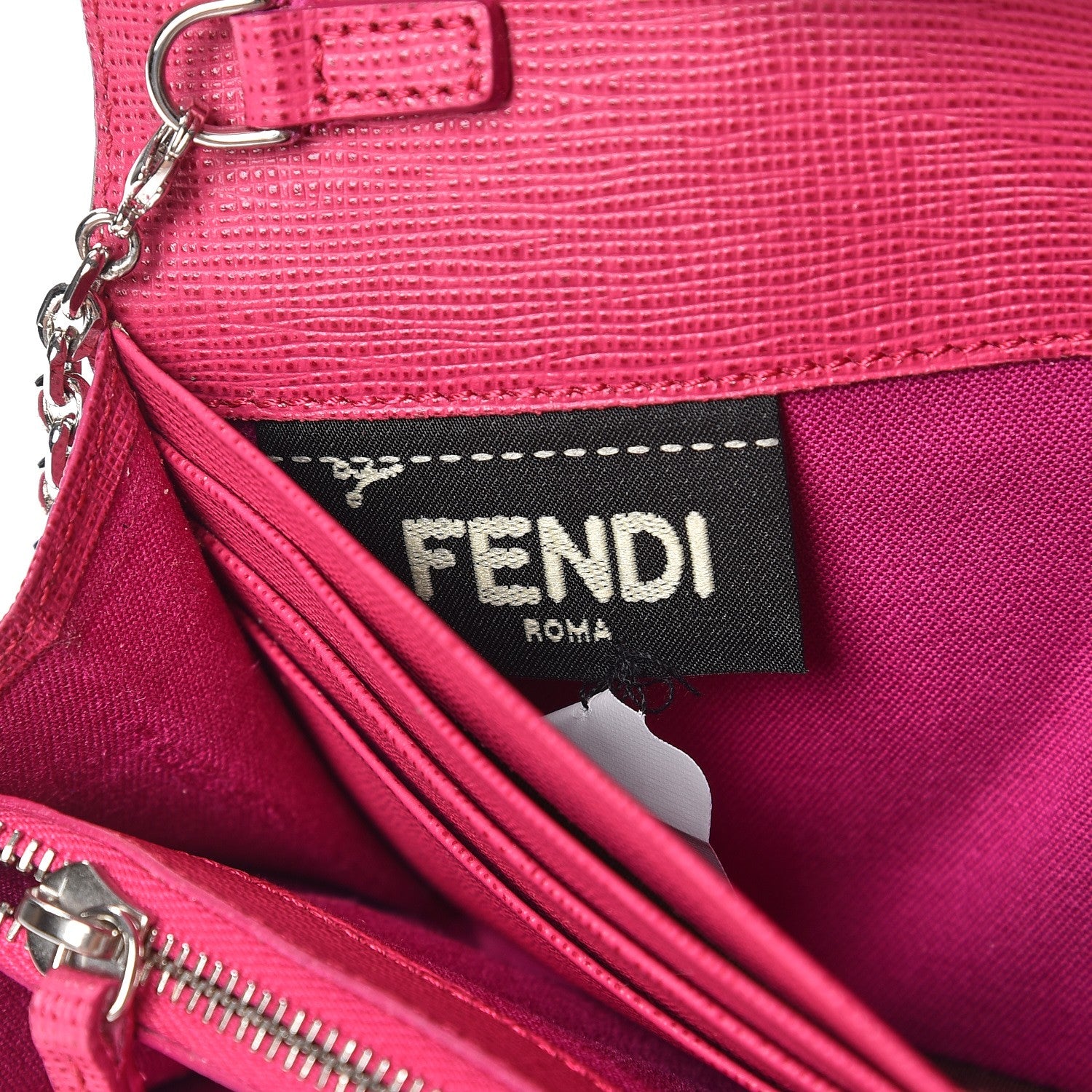 Fendi Vitello Elite Crystal Eye Monster Continental Wallet on Chain Bellini Multicolor 6 of 9