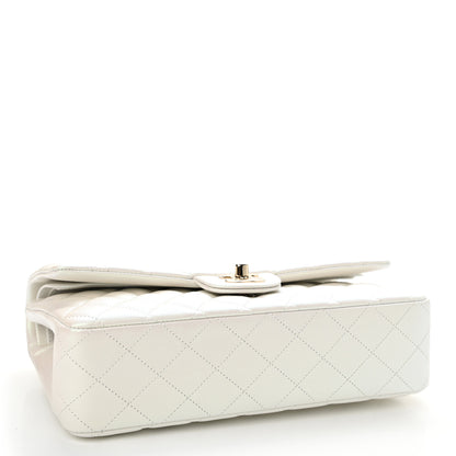 Chanel Iridescent Calfskin Quilted Medium Double Flap White 4 of 12
