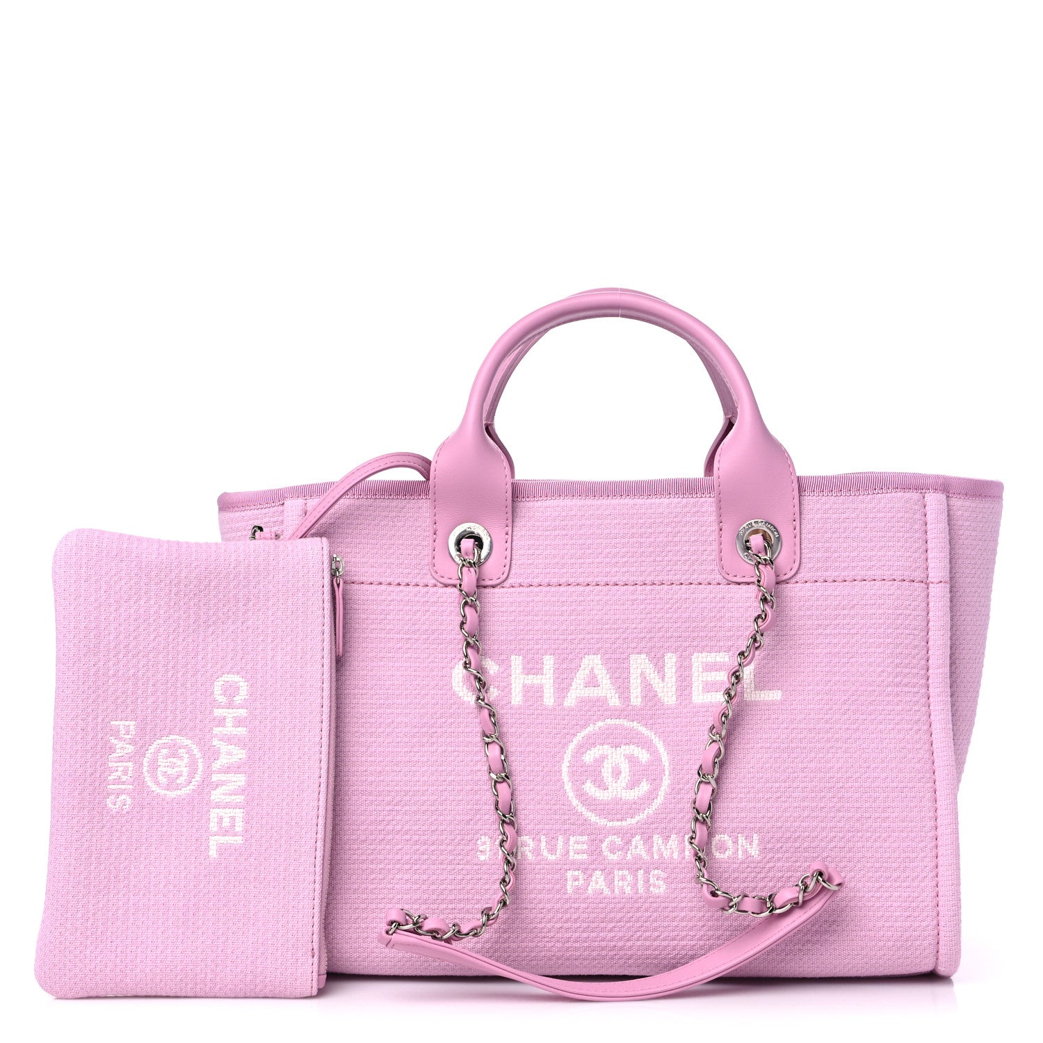 Chanel Mixed Fibers Small Deauville Tote Pink 1 of 11