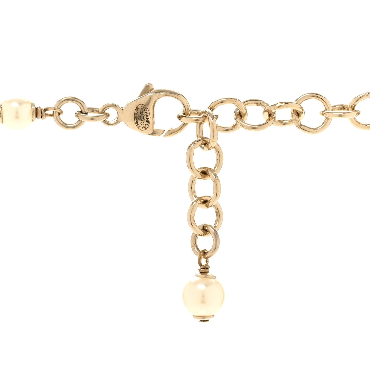 Chanel Pearl Crystal CC Camellia Express Long Necklace Gold 5 of 6
